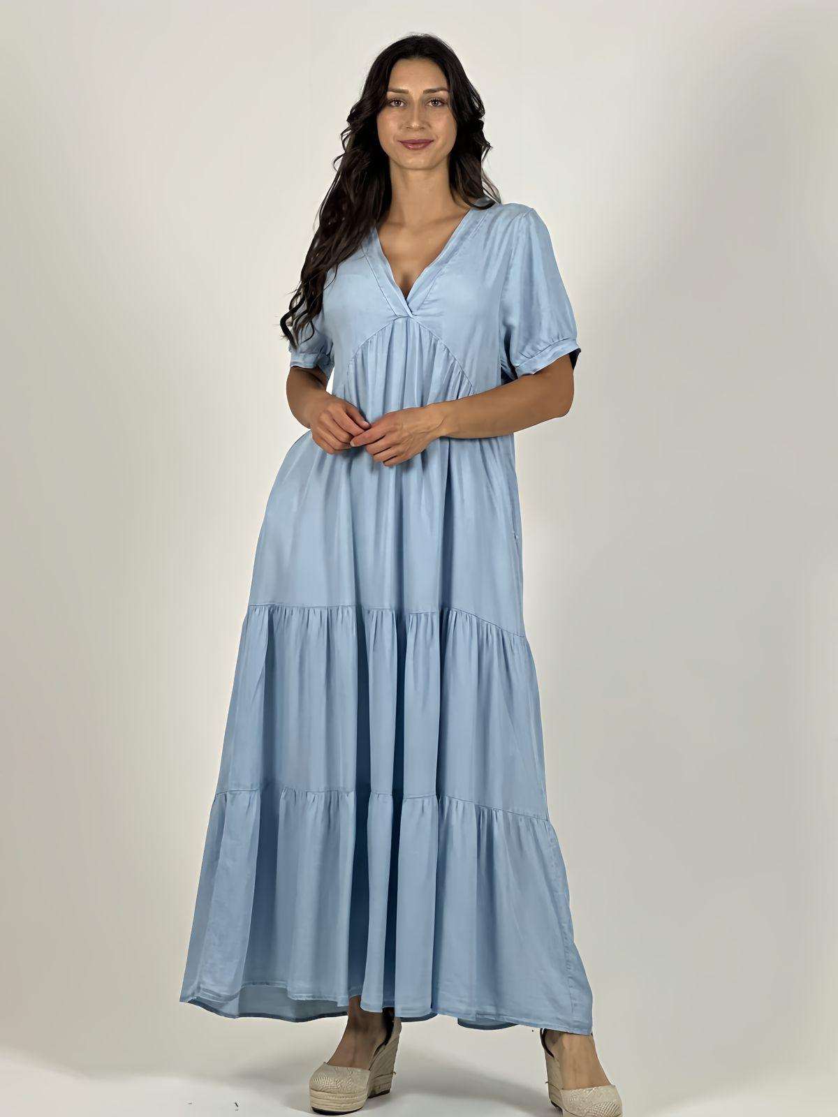 Vestido Mezclilla Seccionado Cuello V