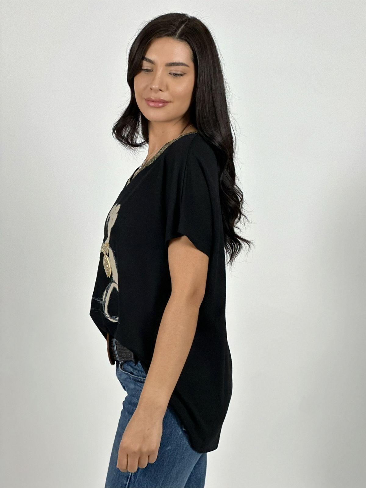 Polera Estampado Osito con Brillo