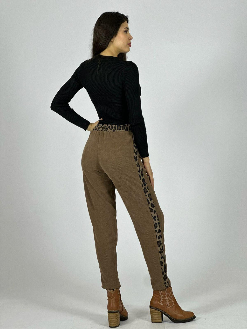 Jogger Cotelé Bordes Print