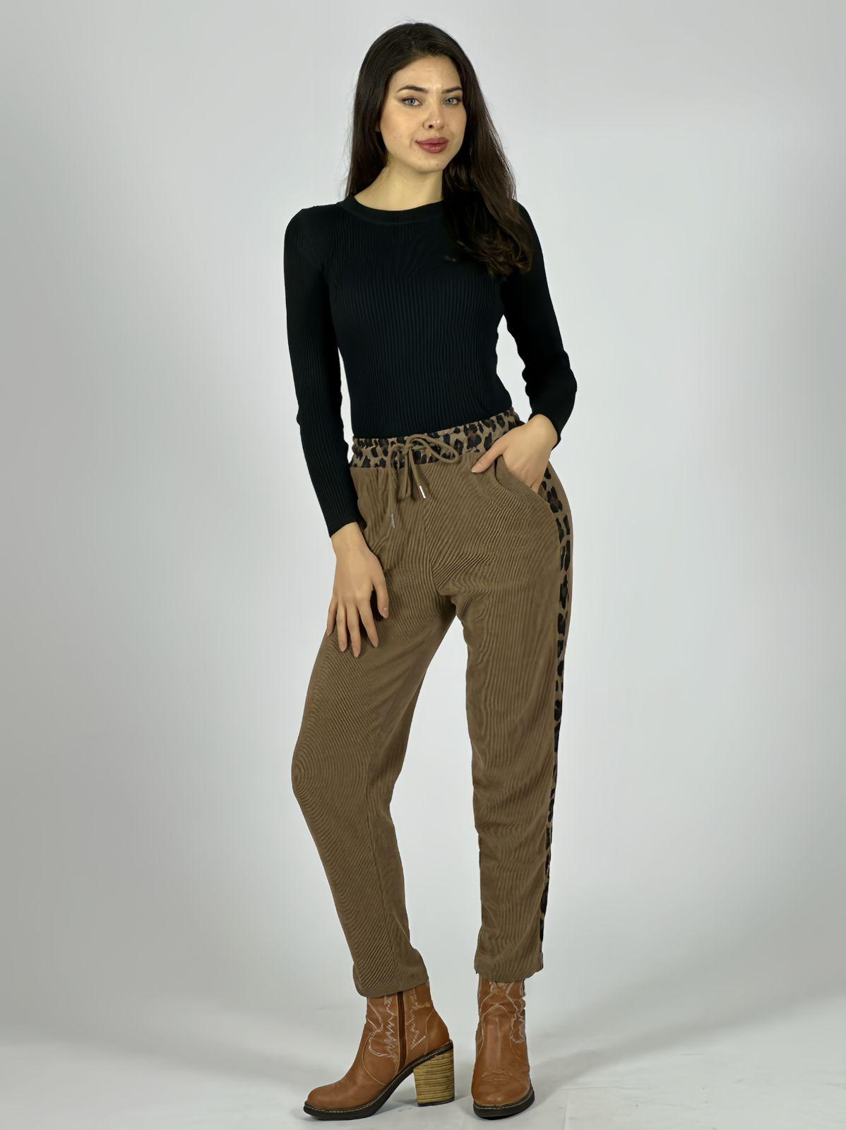 Jogger Cotelé Bordes Print