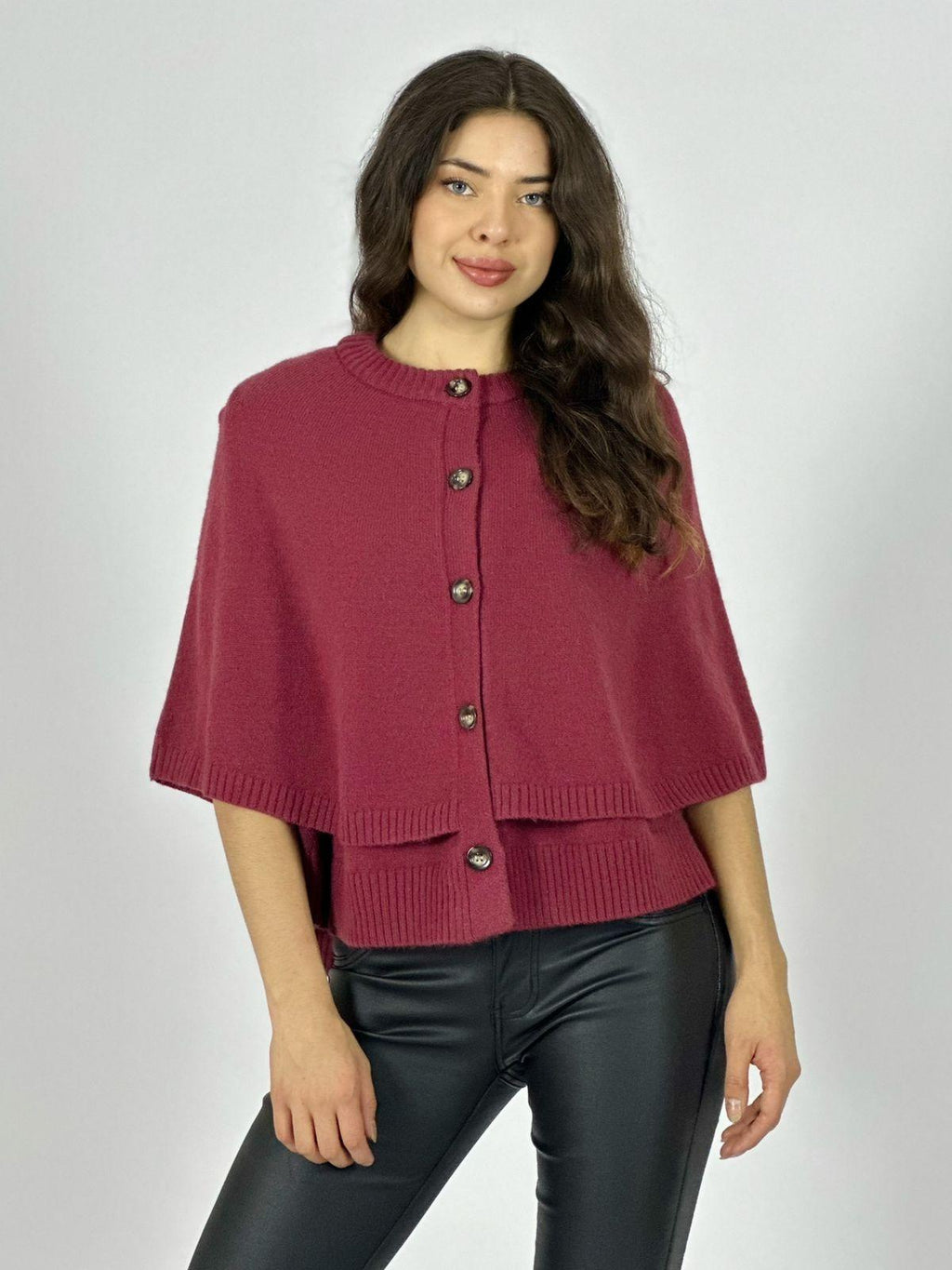 Sweater Lana Abotonado tipo Poncho
