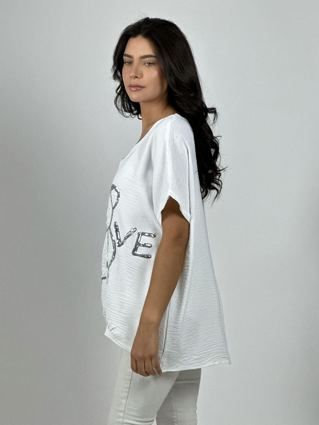 Polera Crepé Oso Brederi con Brillos