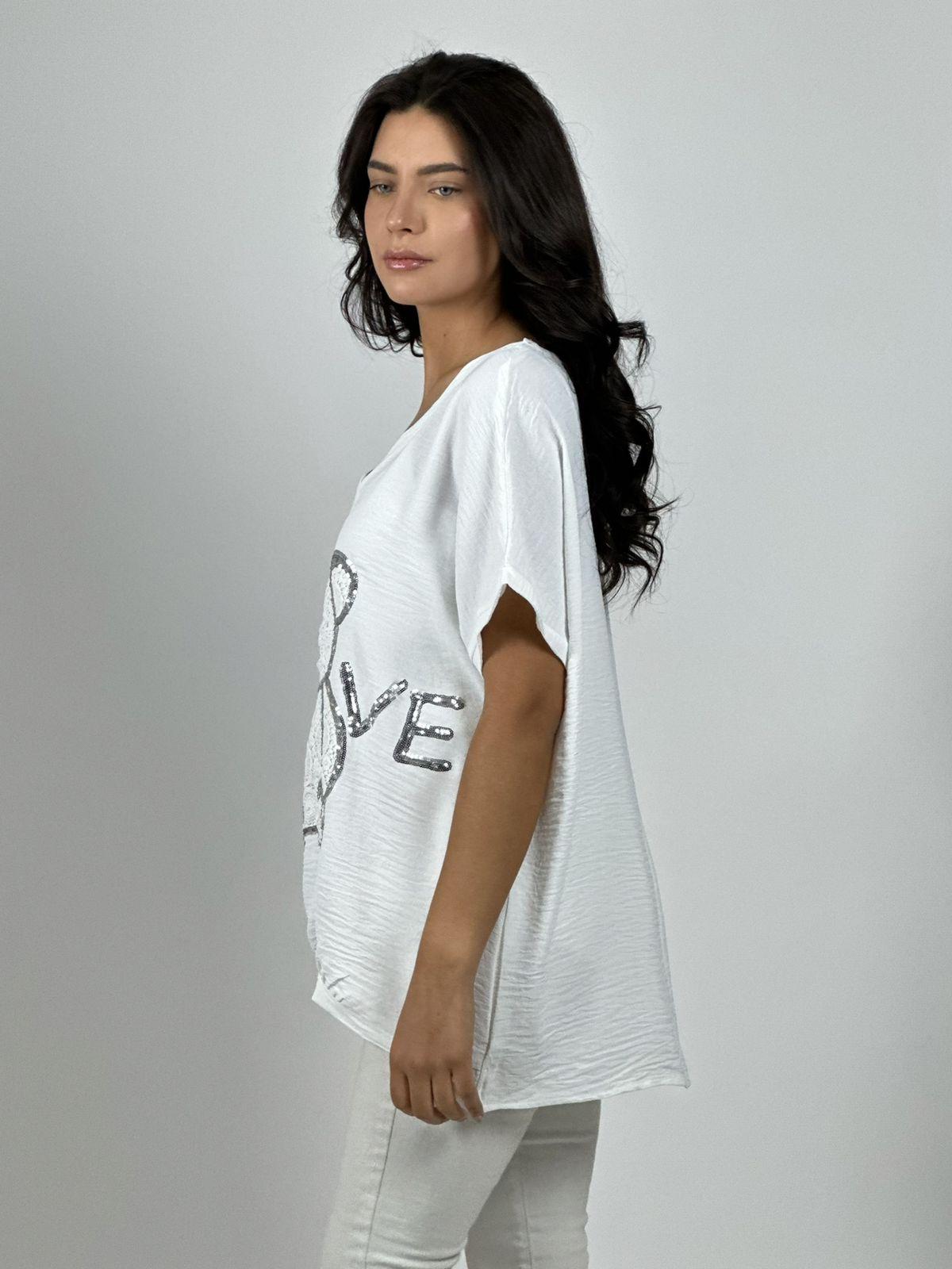 Polera Crepé Oso Brederi con Brillos