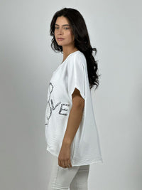 Polera Crepé Oso Brederi con Brillos