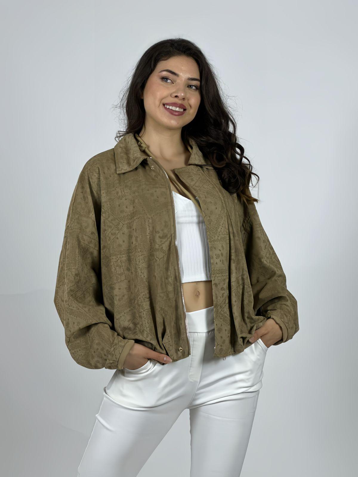Chaqueta Bomber Gamuza Forrada Boho
