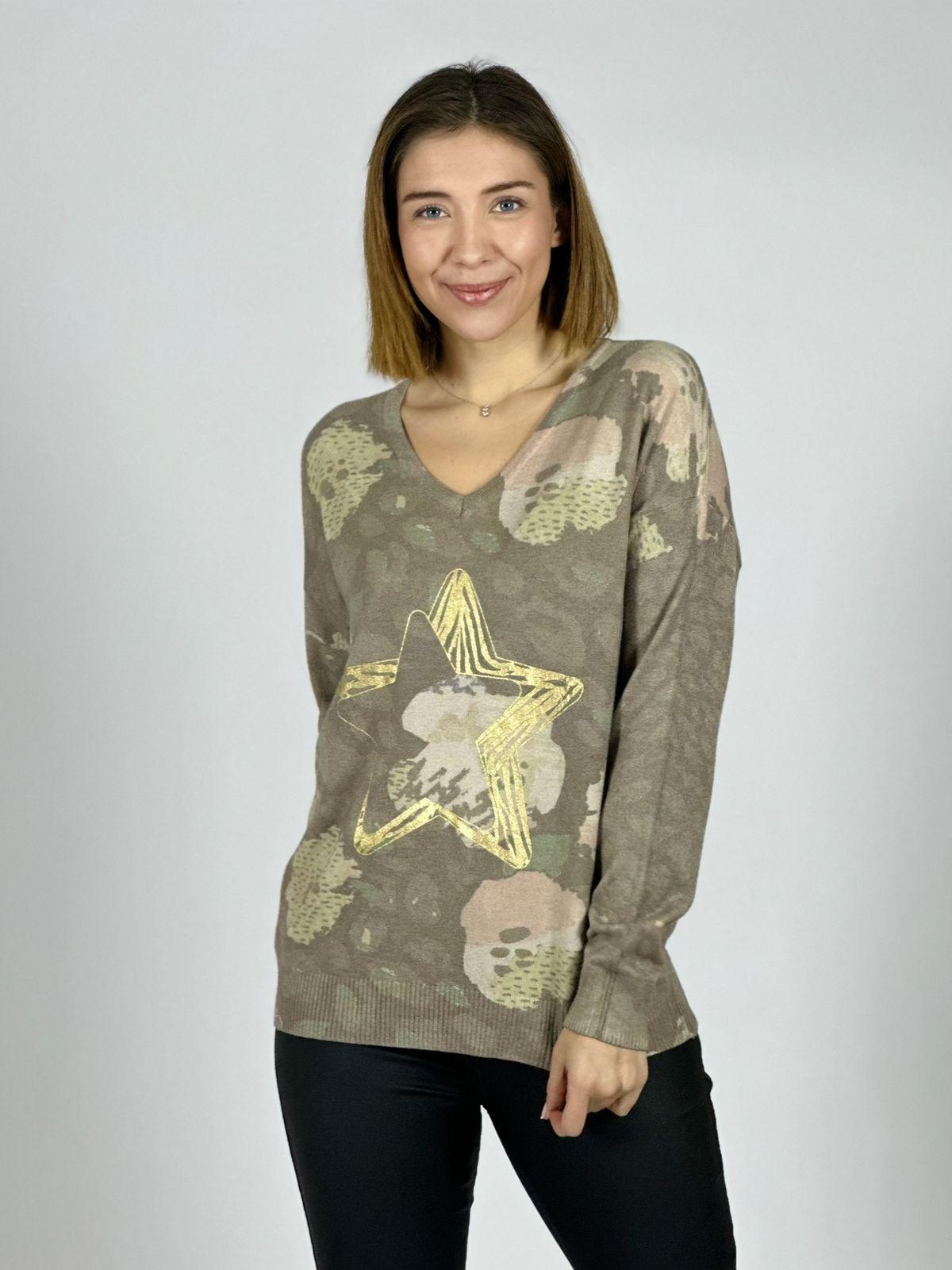Sweater Print Estrella Dorada
