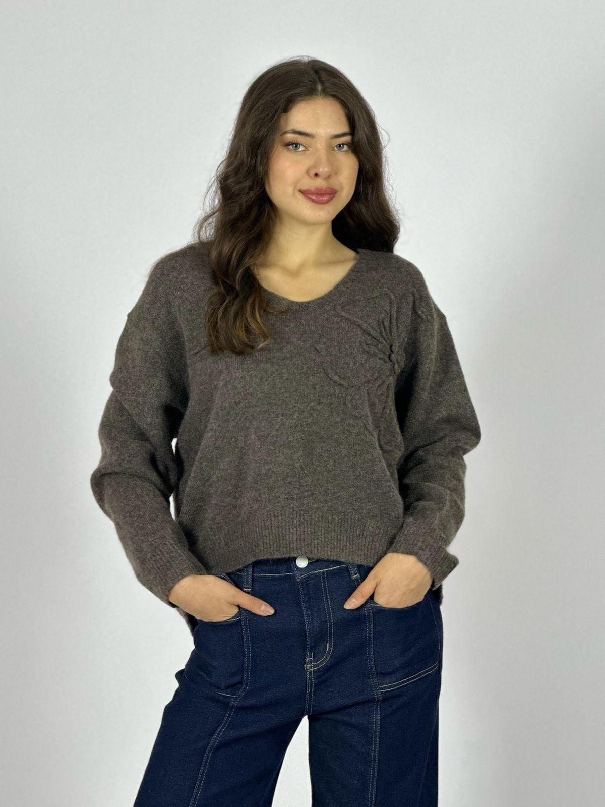 Sweater Lana Flor Bordada