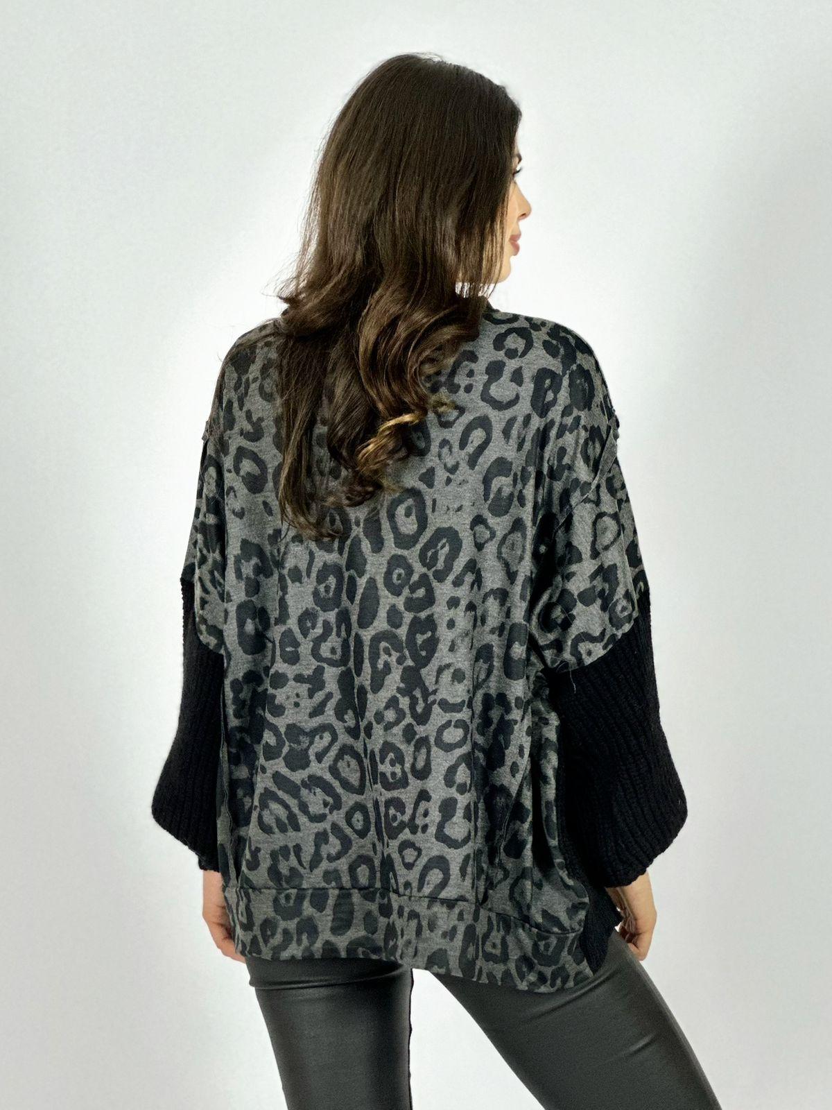 Sweater Tejido Lana Torso Print