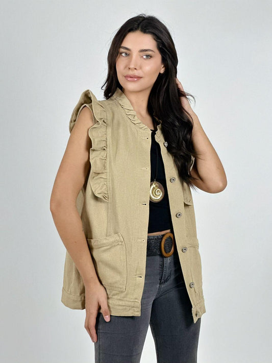 Chaqueta Mezclilla Sin Mangas