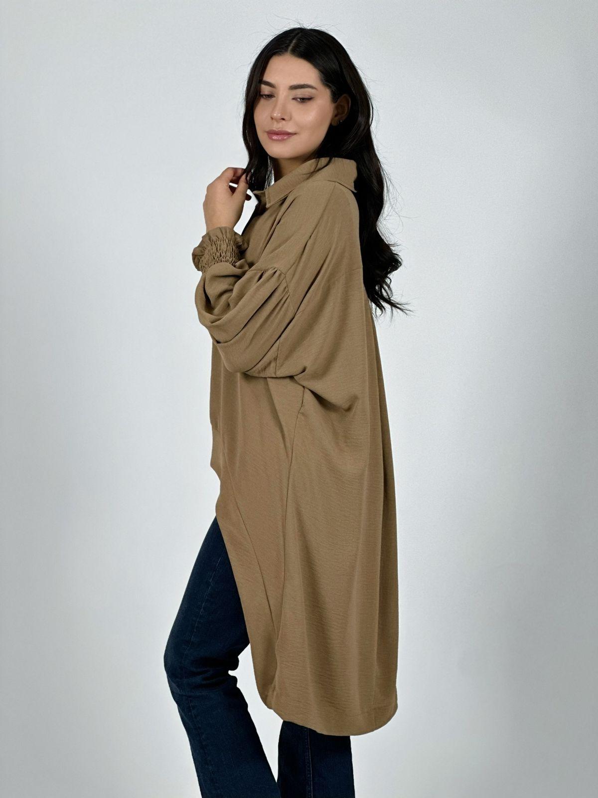 Blusón Camisero Tela Cey Con Botones