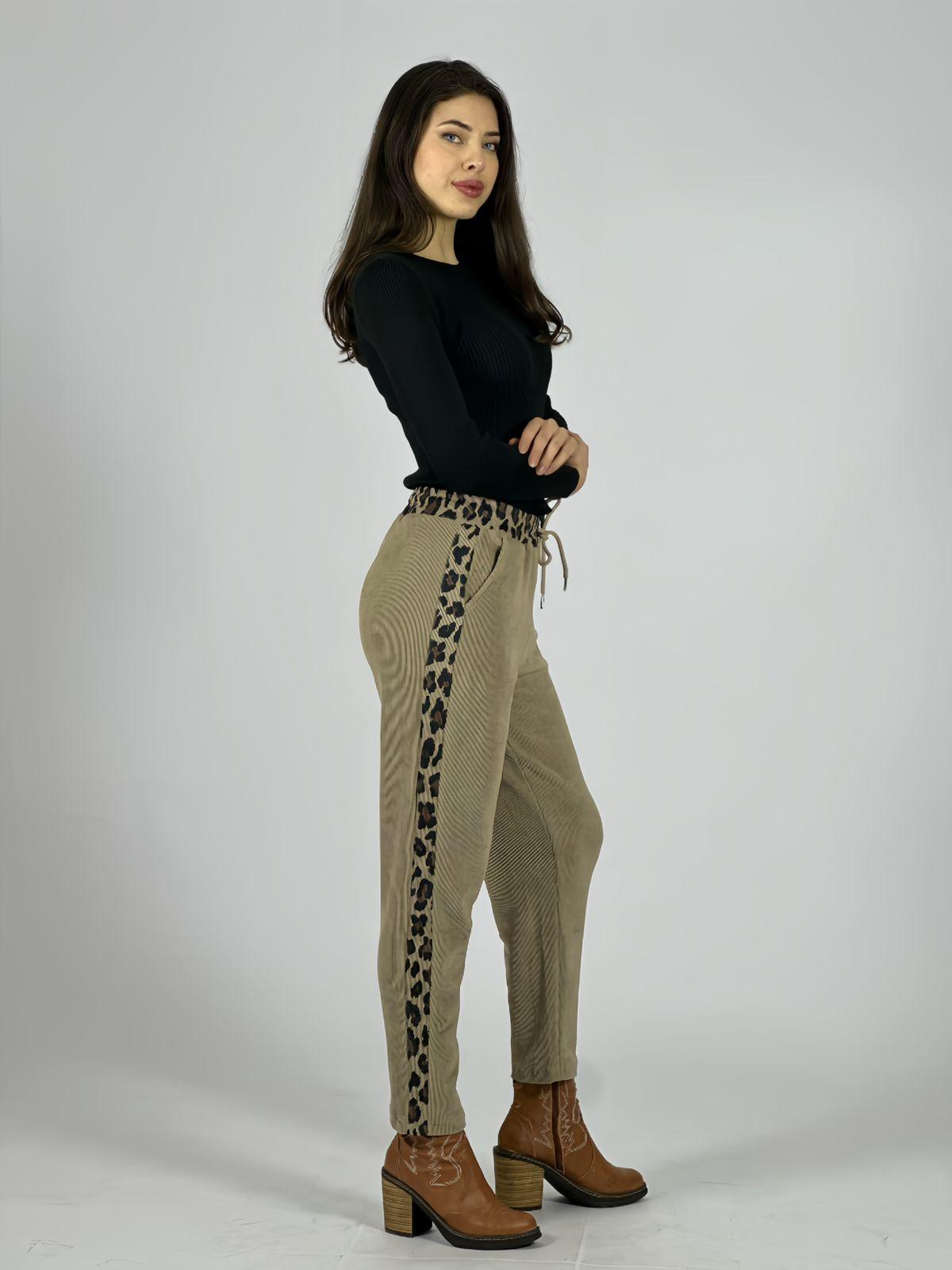 Jogger Cotelé Bordes Print