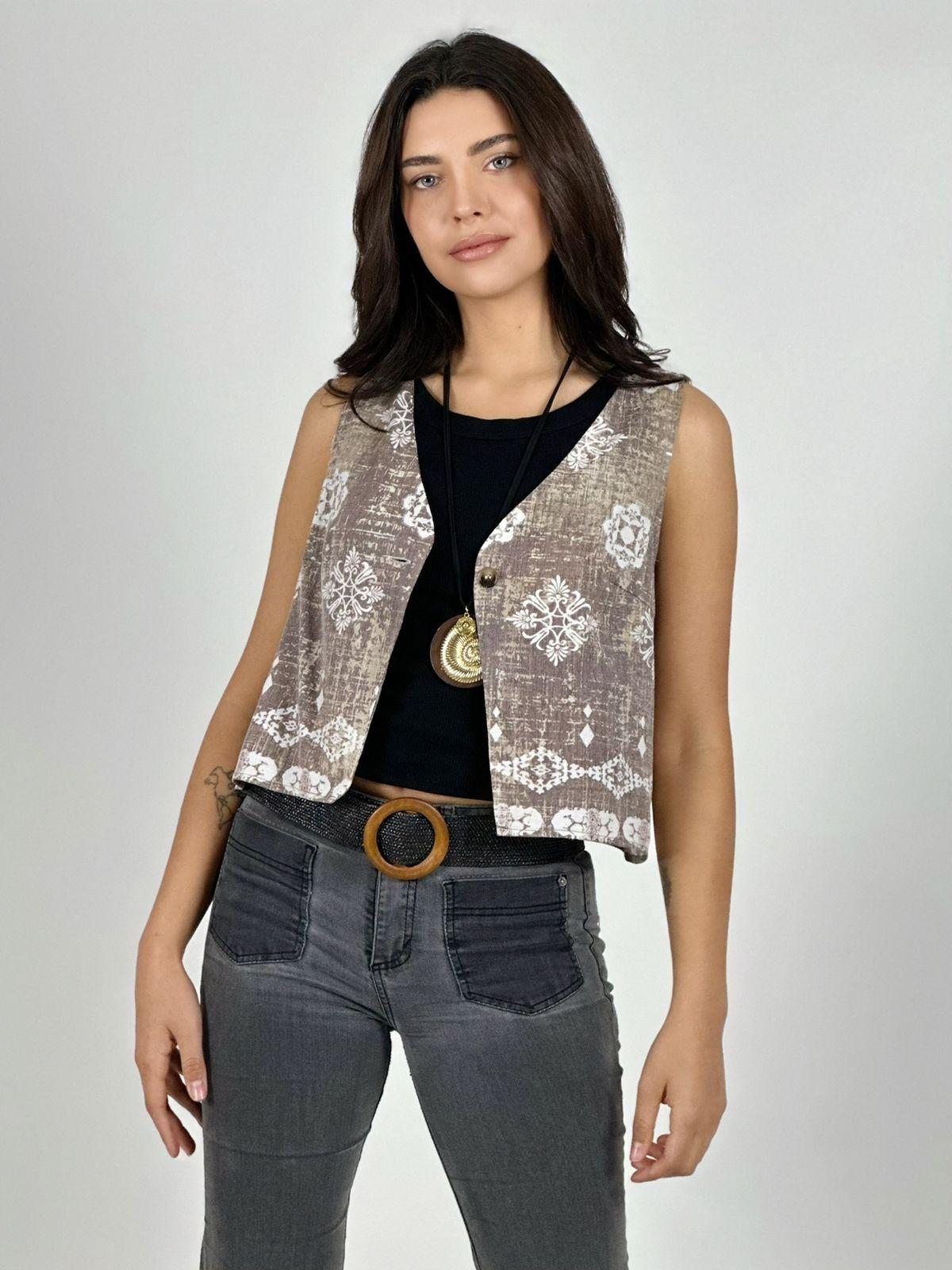 Pantalón y Gillette Viscosa Estampado Boho