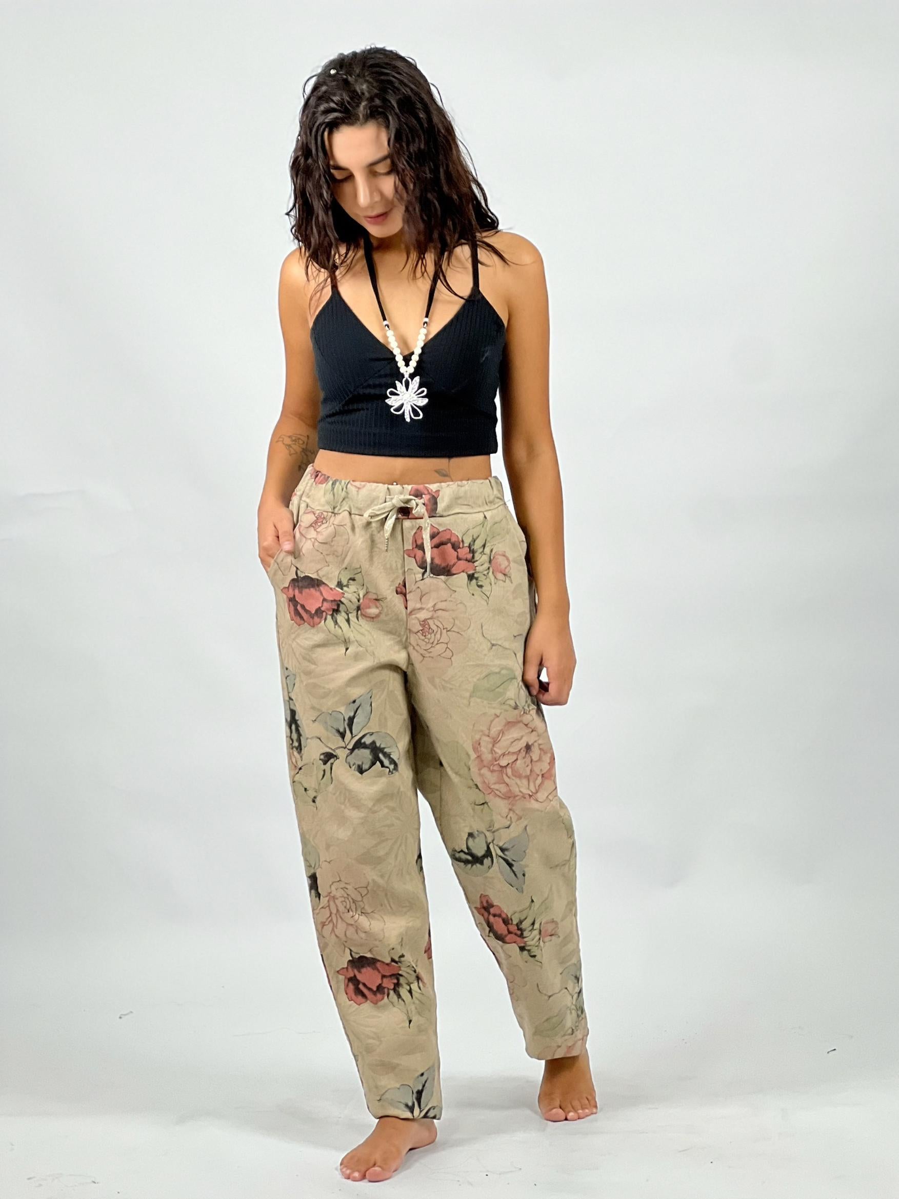 Jogger Italiano Gabardina Floral