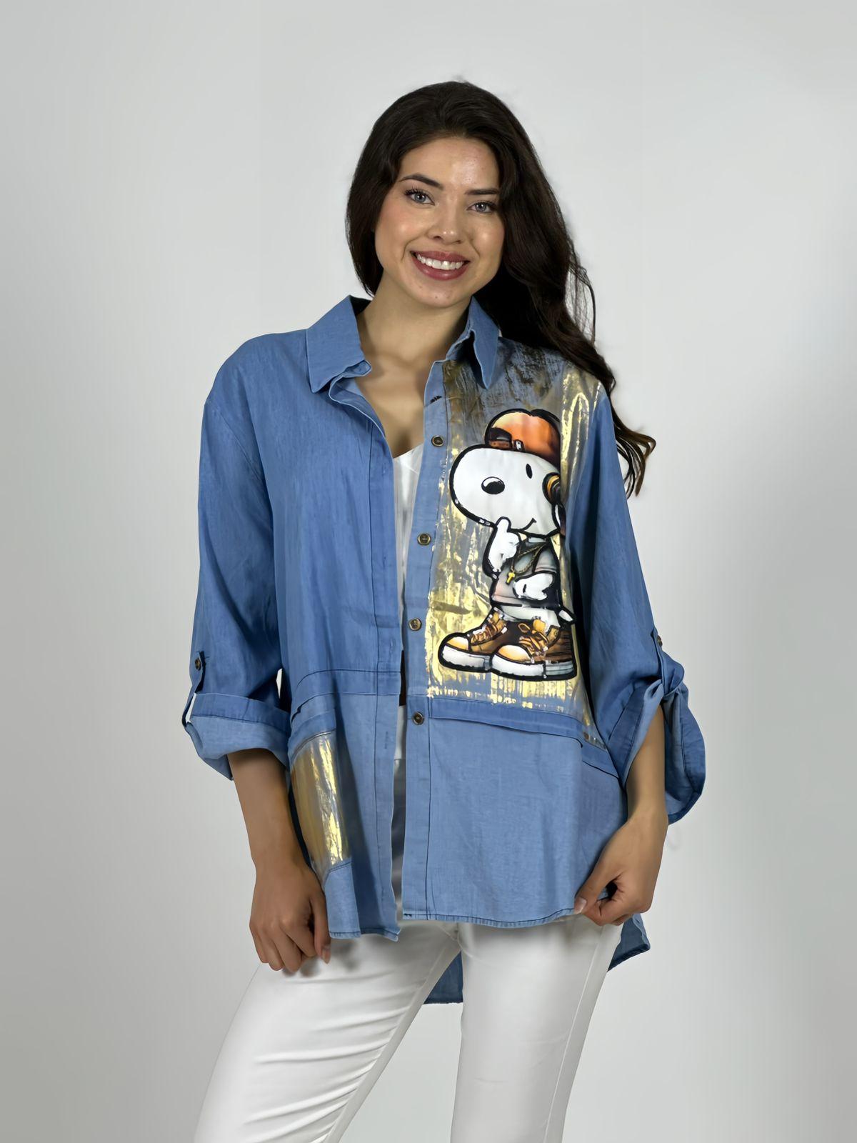 Blusa Mezclilla Estampado Snoopy