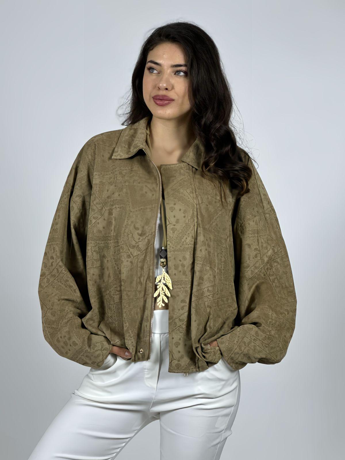 Chaqueta Bomber Gamuza Forrada Boho