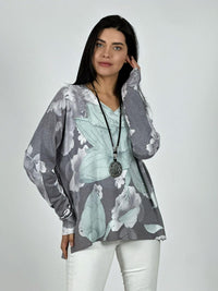 Sweater Spandex Flor de Loto Brillos