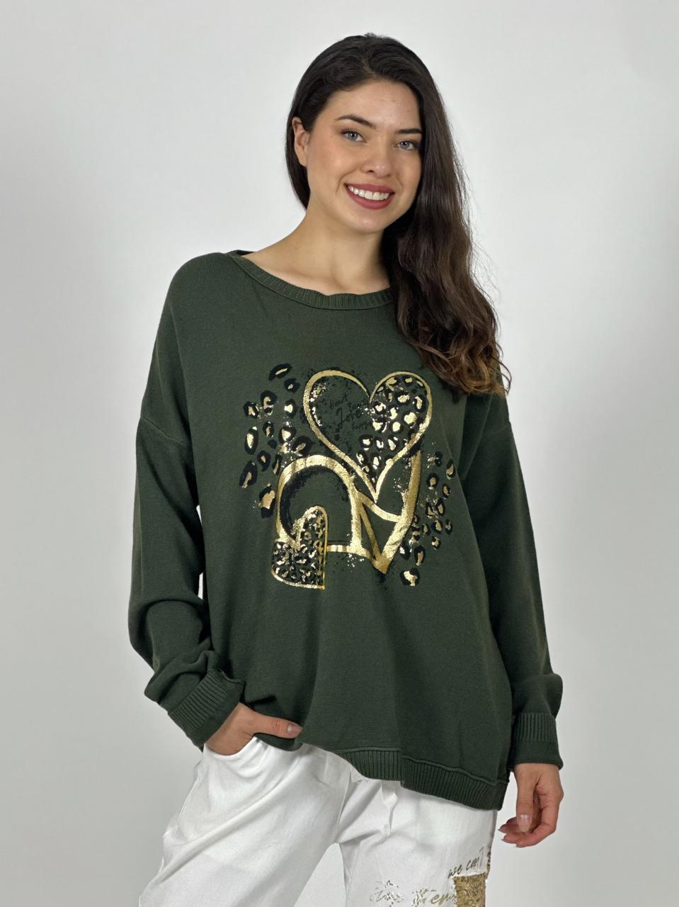 Polerón Italiano Triple Corazón Print