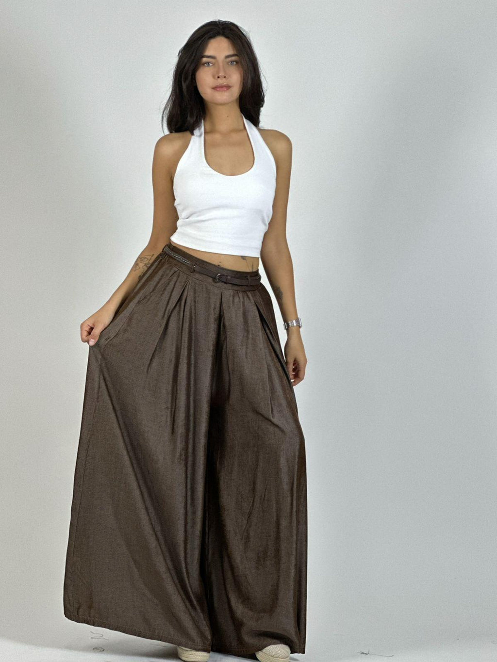 Palazzo Satinado con Cinturón