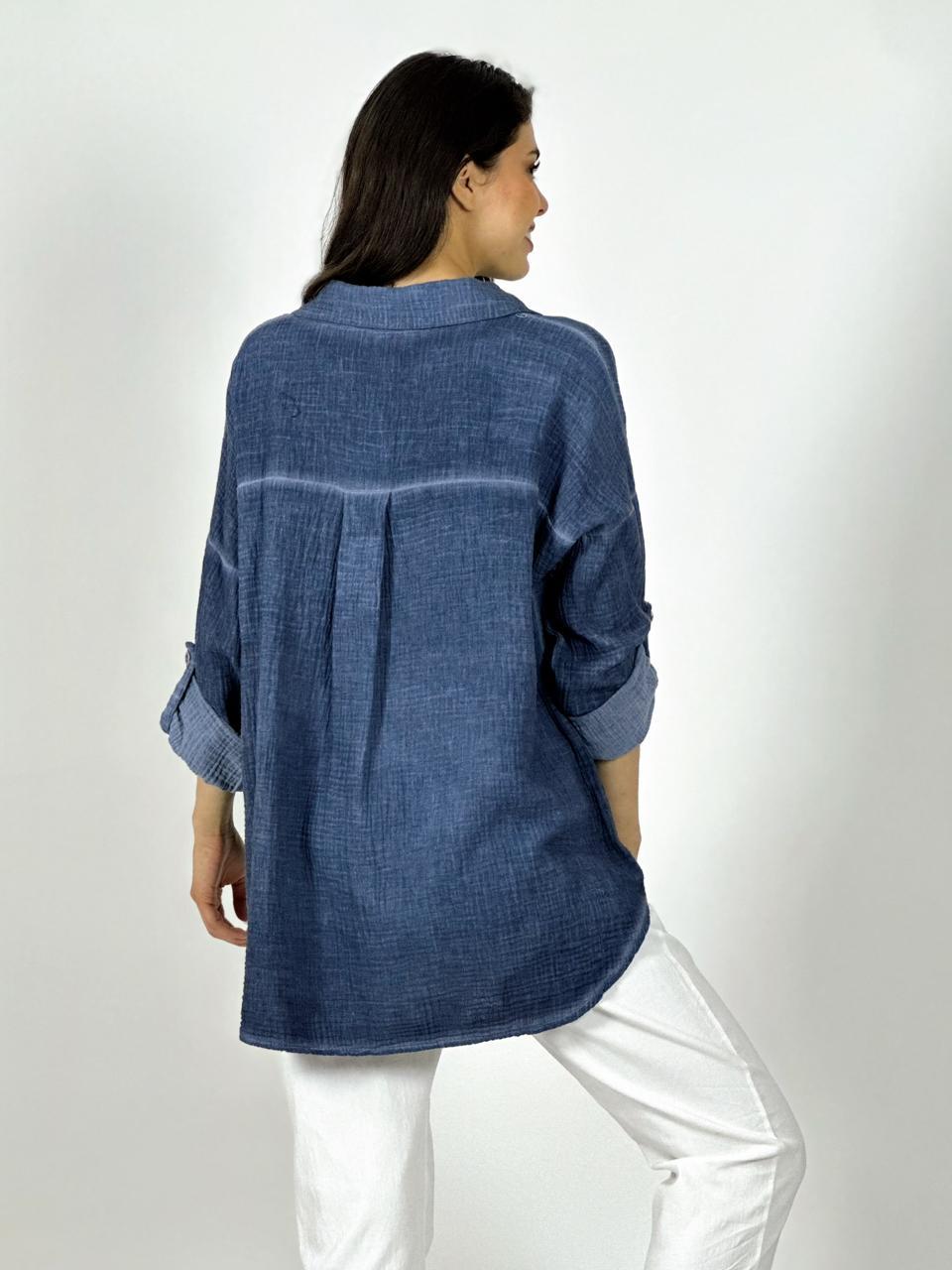 Blusa Italiana Cuadros Y Letras Brillantes