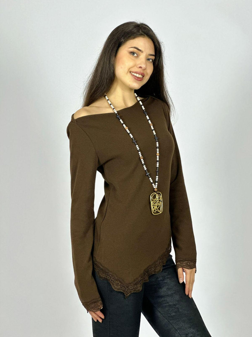 Polera Lanilla Blonda Bordes