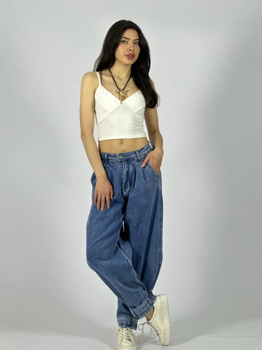 Jeans Mezclilla Wide Leg