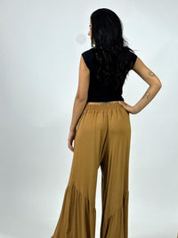 Palazzo Algodón Casual con Faroleos