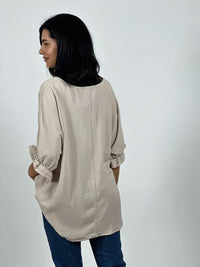 Polera Crepé Flor de Lentejuelas