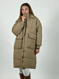 Parka Acolchada Bolsillos Cargo