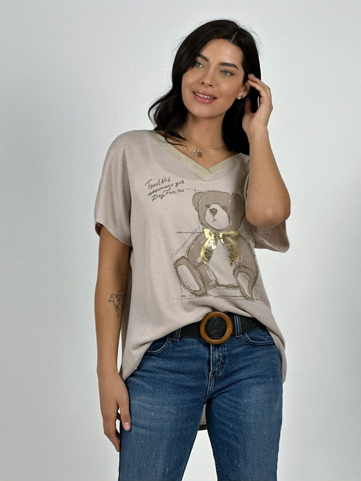 Polera Estampado Osito con Brillo