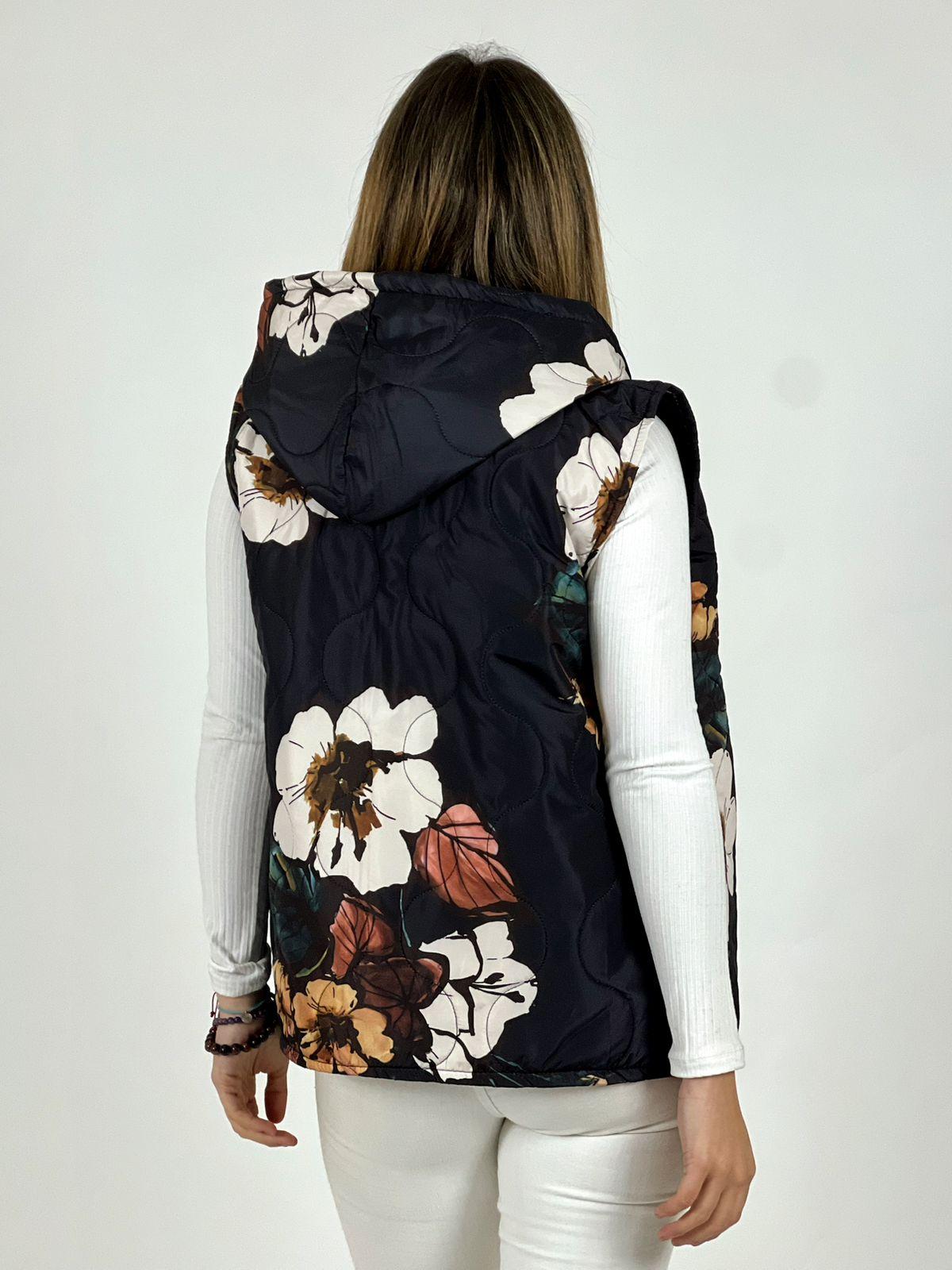 Parka Italiana Corta Estampado Flores