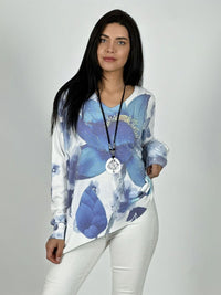 Sweater Spandex Flor de Loto Brillos