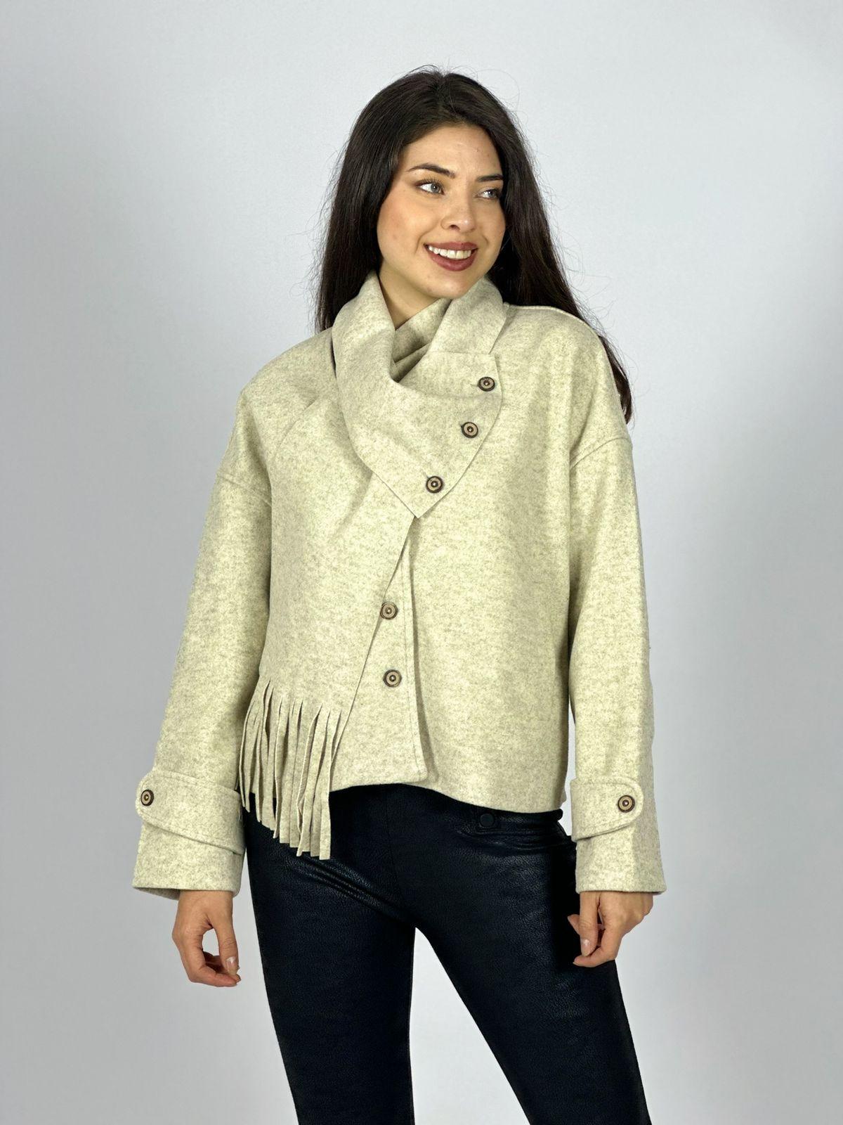Chaqueta Paño con Bufanda Camel