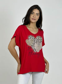 Polera Algodón 3 Corazones Print