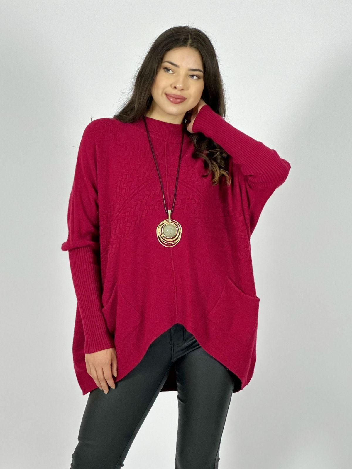Sweater Spandex Diseño Trenzado con Bolsillos