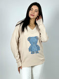 Sweater Spandex Diseño Osito Brillante