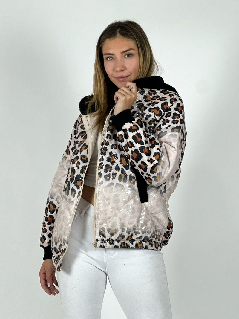 Parka con Lentejuelas Print