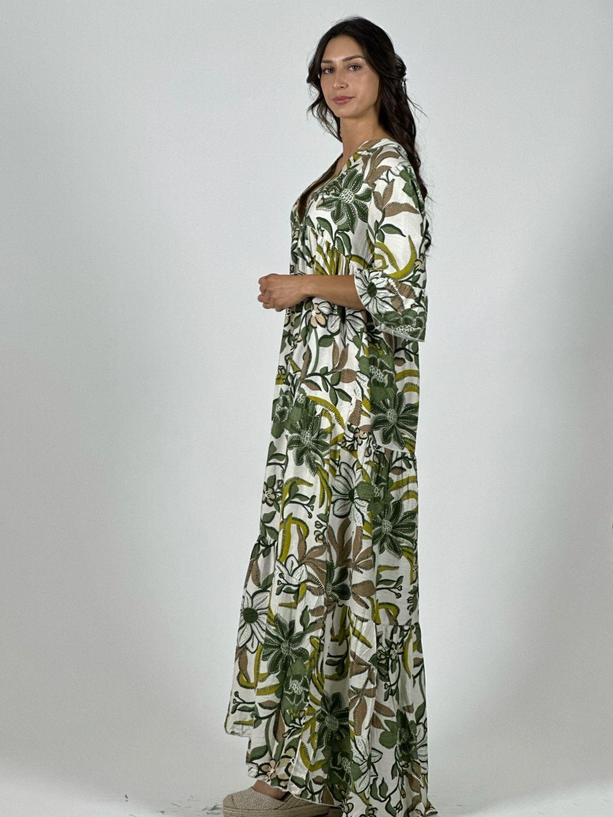 Vestido Viscosa Italiana Floreado