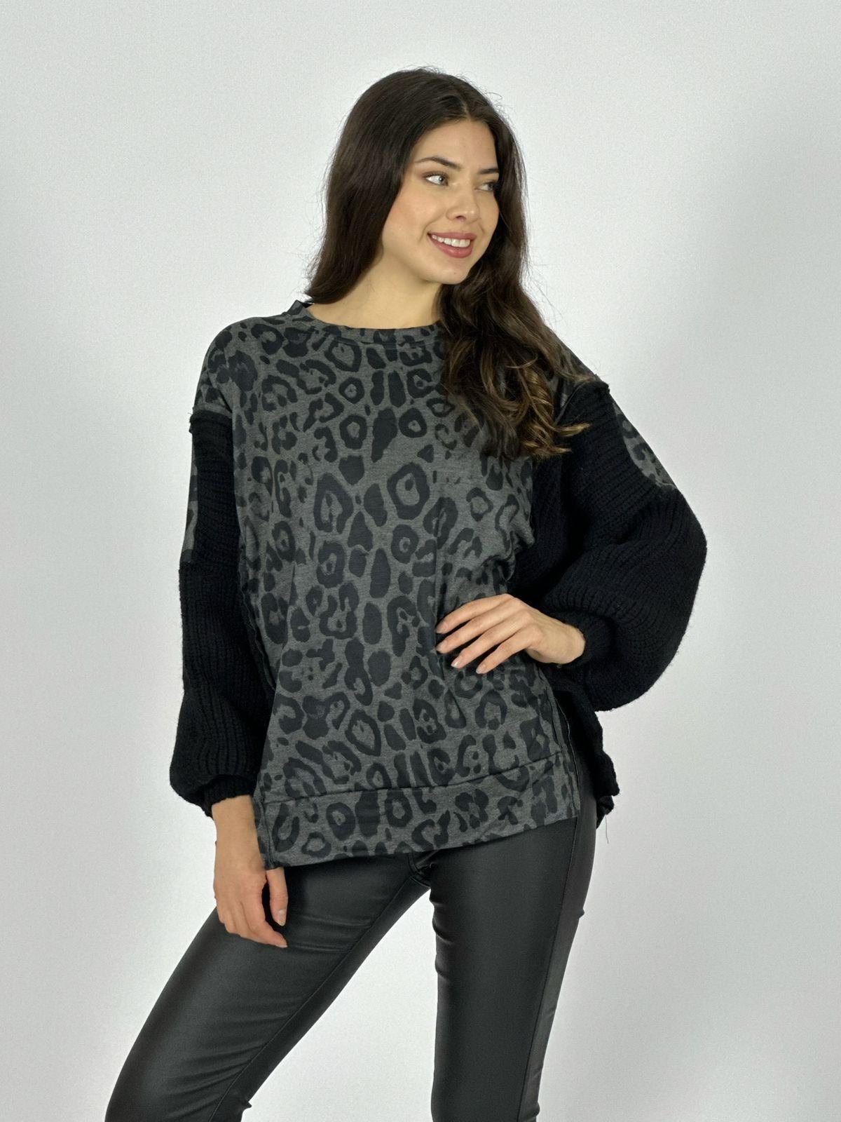 Sweater Tejido Lana Torso Print