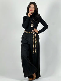 Pantalón Gamuza con Cinturon Print