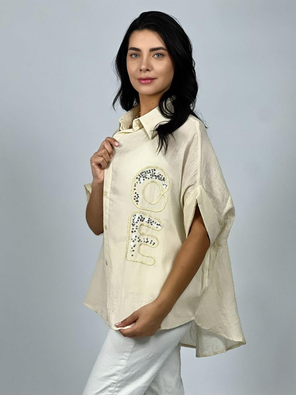 Blusa Bordado Love con Lentejuelas