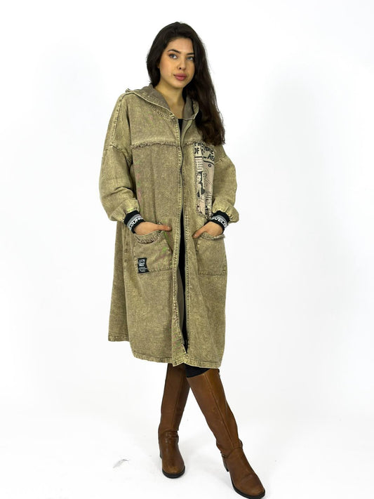 Abrigo Mezclilla Largo Oversize