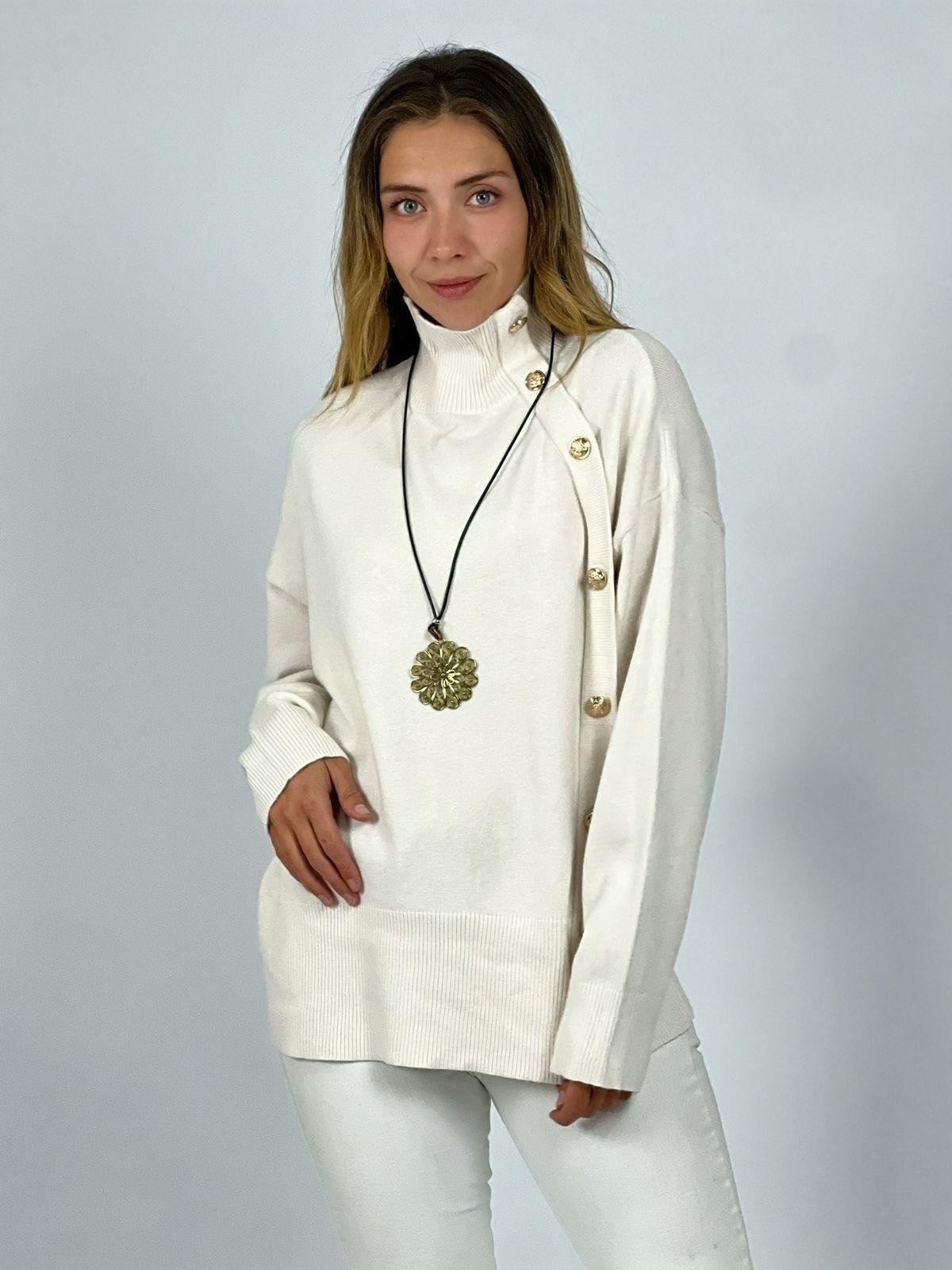 Sweater Lana Botones Dorados
