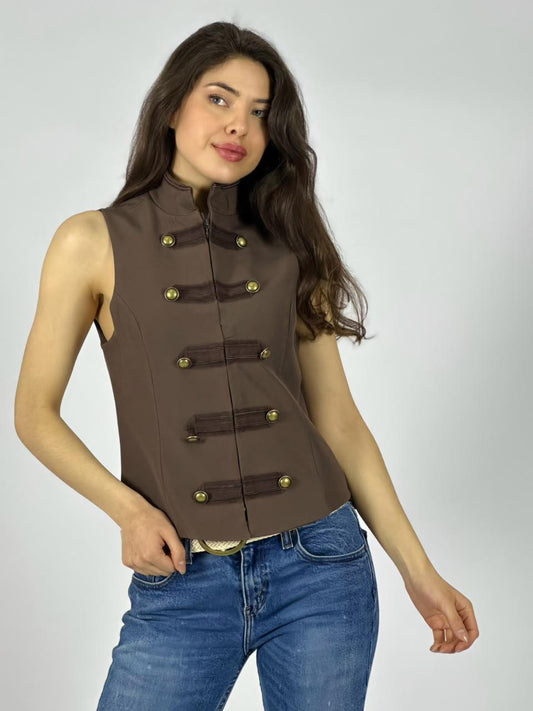 Chaqueta Estilo Napoleón Sin Mangas