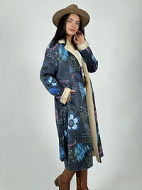 Abrigo Estilo Italiano Diseño Flores