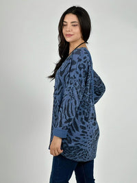 Polera Italiana Print Detalle Tejido En Espalda