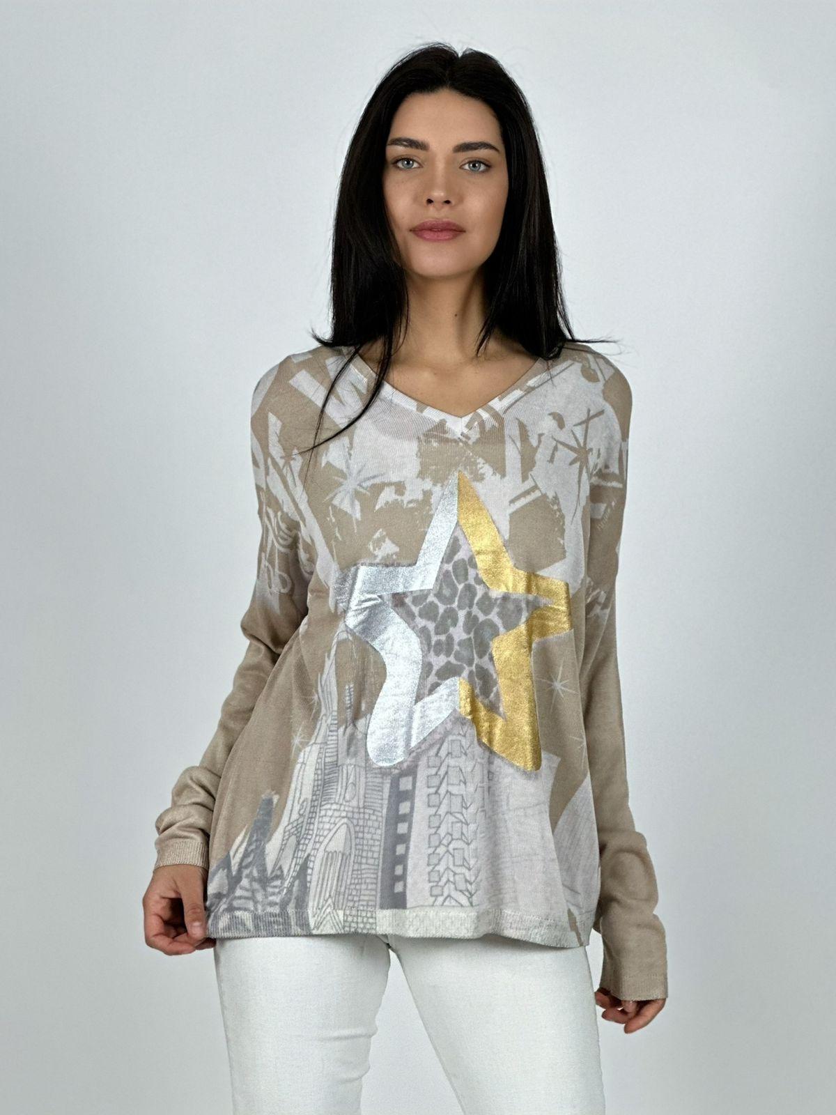 Sweater Hilo Estrella Brillante Print