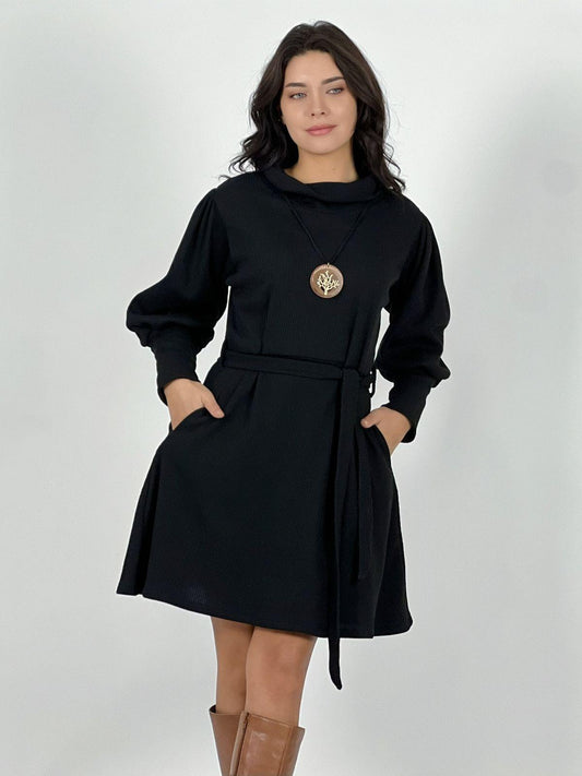 Vestido Lanilla Cuello Tortuga