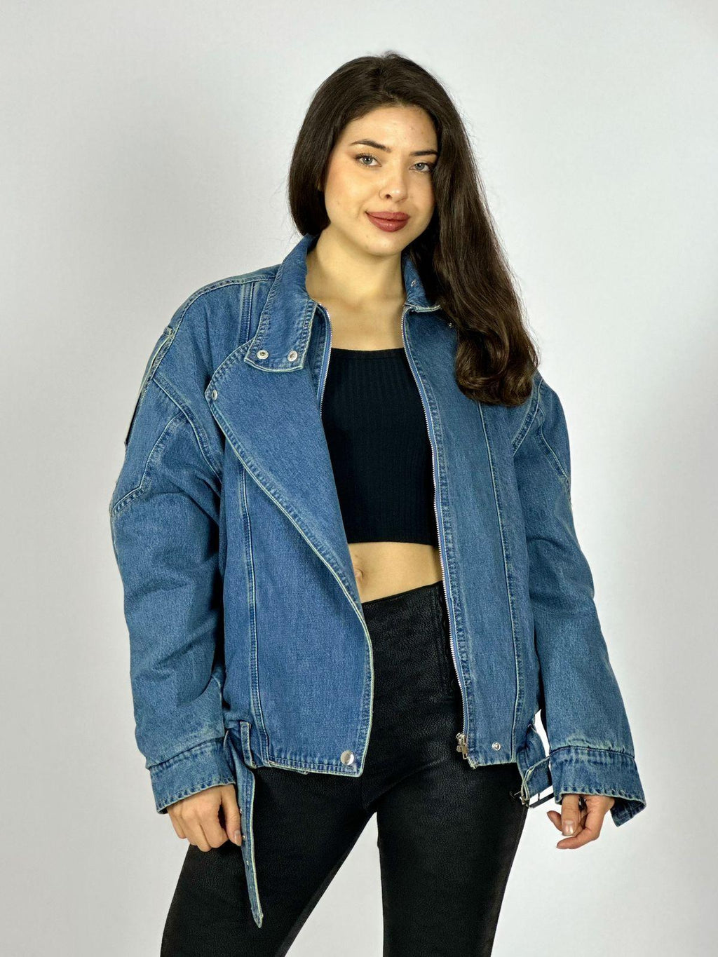 Chaqueta de Mezclilla Aviadora Acolchada