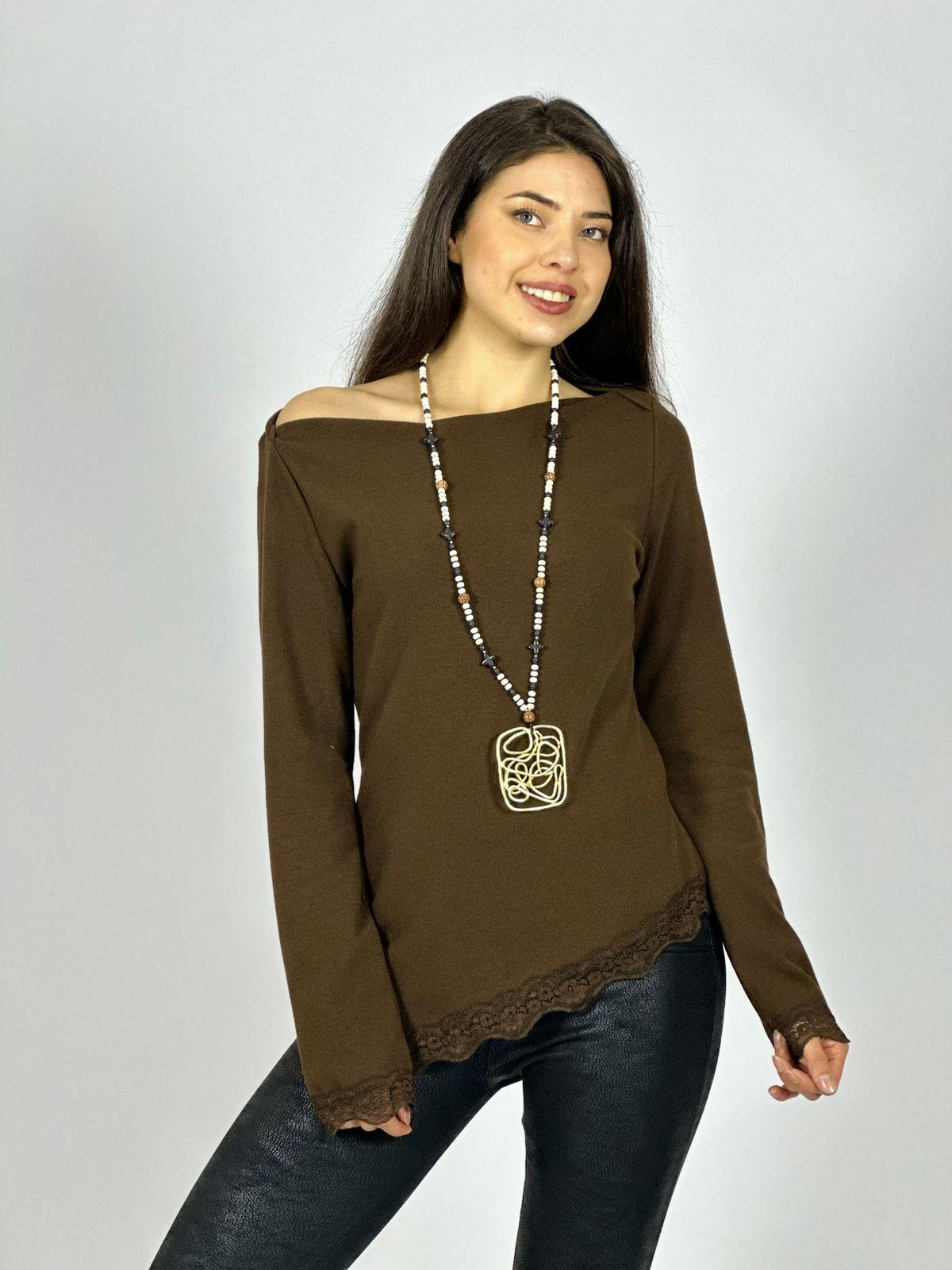 Polera Lanilla Blonda Bordes