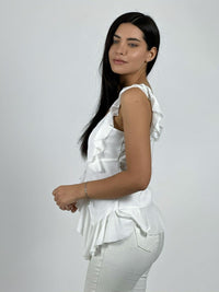 Polera Boho Abotonada con Vuelos